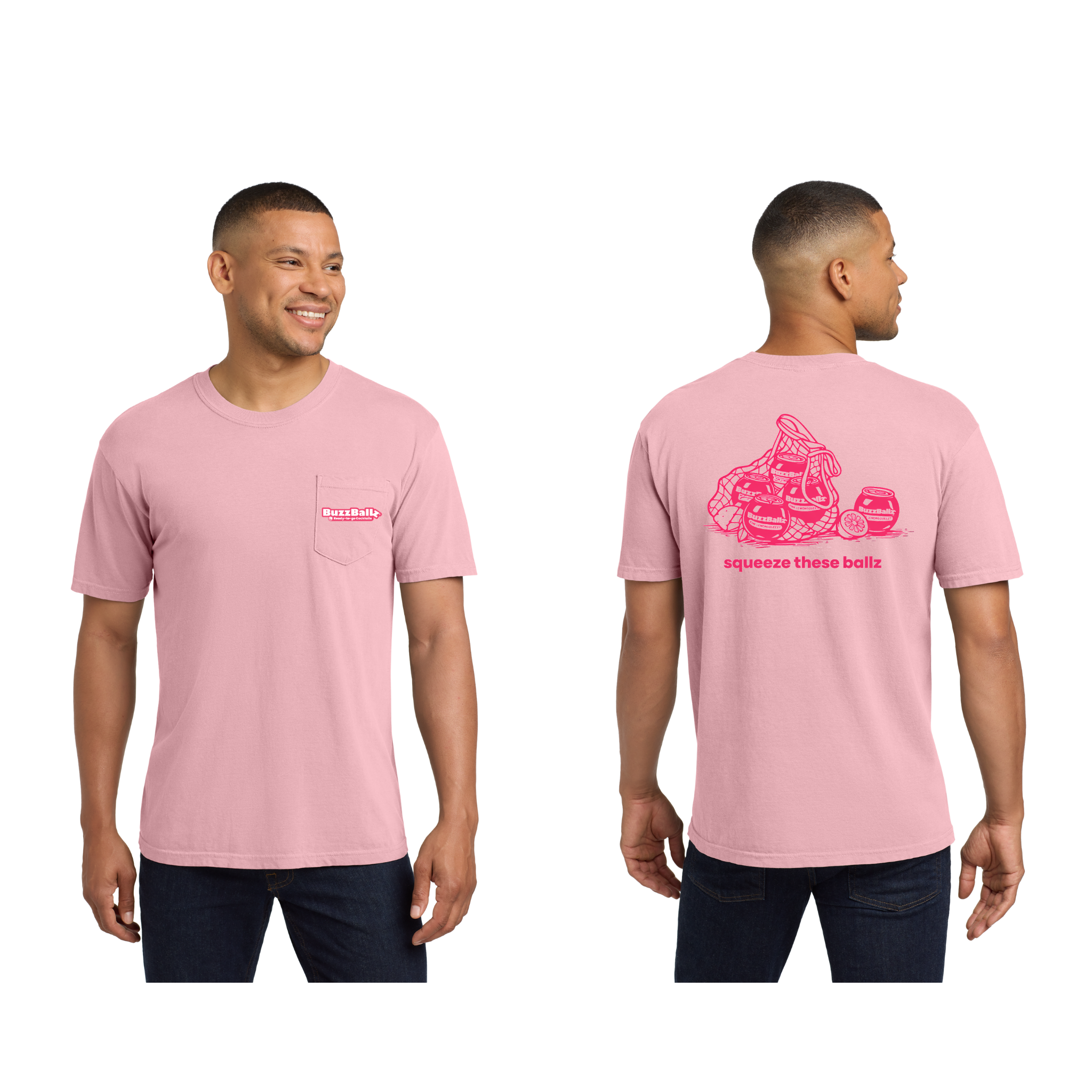 BuzzBallz Pink Pocket Tee (Credit Card Only) – BuzzBallz Exclusive